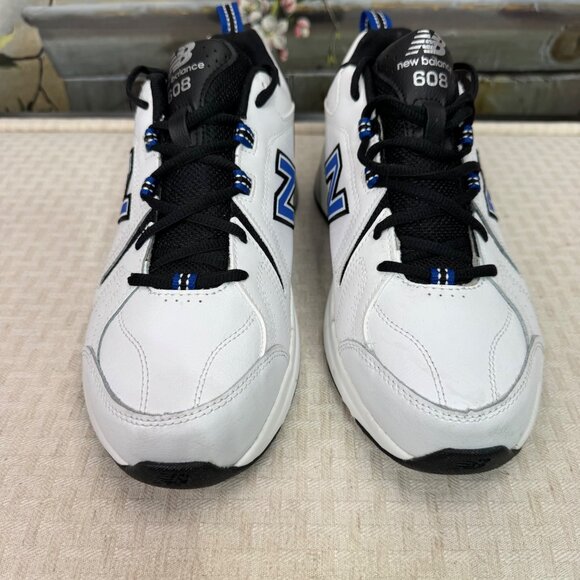 New Balance 608 Mens Size 10 White/Black Accents Leather Walking Shoes - Picture 3 of 9